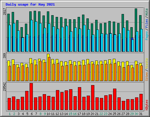 Daily usage for May 2021