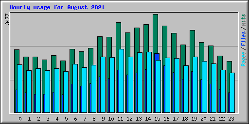 Hourly usage for August 2021